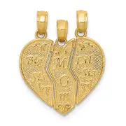 14k Yellow Gold Break-apart BIG SIS-MOM-LIL SIS Charm