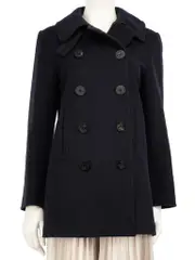 Navy Wool Double Breasted Pea Coat