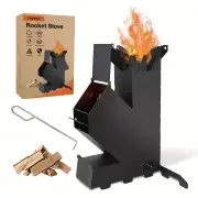 NNETM Multi-functional Iron Wood Burning Rocket Stove for Outdoor Cooking