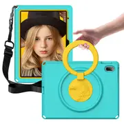 ZUSLAB iPad 10 Case with Screen Protector Hybrid Shockproof Rugged Cover Handle Grip Kickstand Strap Holder for Apple 10.9 inch (2022) - Green