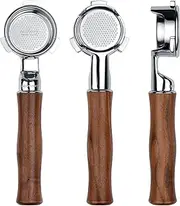 [Normcore] 54mm Slim Naked Portafilter with 18g Precision High Extraction Basket, Genuine American Walnut Handle Fits 54mm Breville Sage Barista Machines