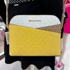 MICHAEL KORS JET SET TRAVEL DOME CROSSBODY BAG Marguerite Daisy Yellow Multi