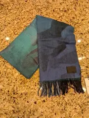 Paul Smith Men's 100% Lambswool Scarf Camo Blue Green One Size
