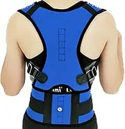 Corrector Clavicle Shoulder Back Support Brace Corset Fully Waist Trainer Belt Adjustable Compression for Men Women,Blue-Large,Blue-Large
