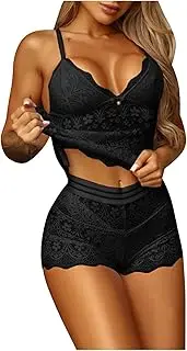 [SNKSDGM] Women's Sexy Lingerie Lace Chemise Babydoll Negligee Tie-Front Silky BobyStocking Tie-Front Nightwear