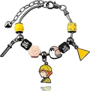 [SONGCHANGJEWELRY] Demon Slayer Zenitsu Bracelet – Anime-Inspired Beads and Charms Featuring Agatsuma Zenitsu – Thoughtful Gift for Fans and Collectors