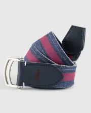 NEW JOHNNIE-O MENS WASHED STRIPED CANVAS BELT NAVY RED SZ XXL