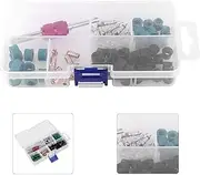 Air Conditioning Valve Core Remover Tool Assortment Kit,71pcs Air Condition Repair Kit Repair Tool+10pcs Valve Cores+50pcs Hose Gaskets+10pc Valves