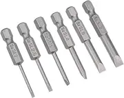 uxcell Slotted Bits Set 6pcs 1/4 Inch Hex Shank SL2-SL6 Magnetic Screwdriver Bit Set 50mm Length S2 Screw Driver Kit Tools