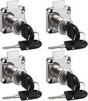 Tanice 4 Pack Furniture Security Lock Zinc Alloy Cylinder Cupboard Drawer Lock with 8 Keys for Door Cabinet Mailbox Drawer Cupboard Household Office