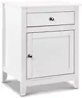 Bedside Table White Side Tables Storage Small Narrow Desk Chest of Drawers