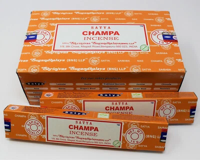 Satya Nag Champa CHAMPA Incense Sticks: Choose 15 30 45 90 or 180 gm