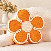 Kcvvcr Soft Flower Shaped Floor Cushion, Plush Pillow for Sofa Couch Bed (13.7 Inch, Orange)