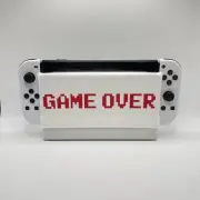 Nintendo Switch OLED Dock Sock Cover Protective Sleeve “Game Over” Red White USA
