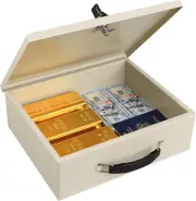 KYODOLED Fireproof Document Box with Key Lock,Safe Storage Box for Valuables,Fir