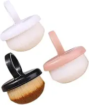 FRCOLOR 3pcs Soft Nail Dust Brush Set Black Double-sided Nail Brush Cleaner for