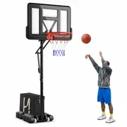 Costway 3-3.7M Portable Basketball Hoop Stand Ring System w/Weight Bag Teenagers Training Play Black
