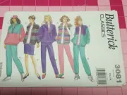 Vintage Butterick Pattern 3081 Casual Jacket Vest Skirt Pants Sizes XS S M FF