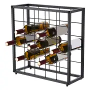 Countertop Wine Rack Freestanding Wine Storage Shelf Hold 25 Wine Bottles Black