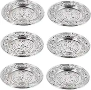 ERINGOGO Enhance Your Dollhouse Scene 6pcs Realistic Metal Miniature Plates 1:12 Scale for Miniature Kitchen