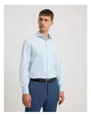 [Country Road] Tailored Fit Super Fine Cotton Stretch Shirt in Pale Blue