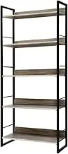 Artiss Bookshelf, 5 Tier Metal Book Shelf Bookcase Corner Display Storage Shelves Stand Rack Living Room Office Furniture, 159cm Height Anti-Scratch Pads Sturdy Base Black