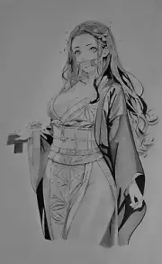 Nezuko Kamado : Demon Slayer 100% Original High Quality Hand Drawing Fan-art