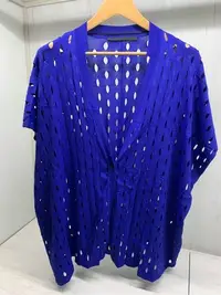 在飛比找Yahoo!奇摩拍賣優惠-giordano ladies 藍海洋洞洞罩衫 02
