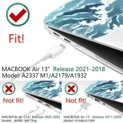 1 Transparent Print Hard Shell Case for 2021 2020 2019 2018 MacBook Air 13 4 in