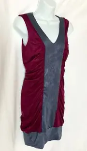 NWT AIDAN MATTOX Purple & Gray Ruched Fitted Body Con Dress Size 2