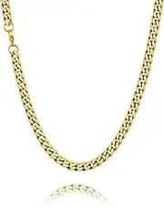 [FASHGOOD] Chunky Gold Necklace for Women,Gold Plated Toggle Clasp Necklaces,Vintage Paper Clip Link Chain Necklace,Shining Twisted Rope Cuban Choker Toggle Bar Clasp Necklaces for Women