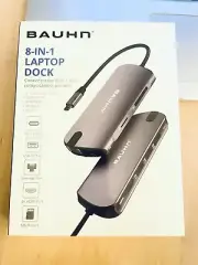 Bauhn 8-IN-1 LAPTOP DOCK Dongle Converter Hub Connection USB-C to HDMI USB-A SD