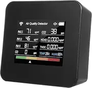 zolyet 14-in-1 Indoor A Quali WiFi A Quali Detects CO₂ CO TVOC HCHO Temperature and Humidi PM2.5 PM1.0 PM10 2.8inch TFT Color Display Support Cellphone APP Control with Time Black
