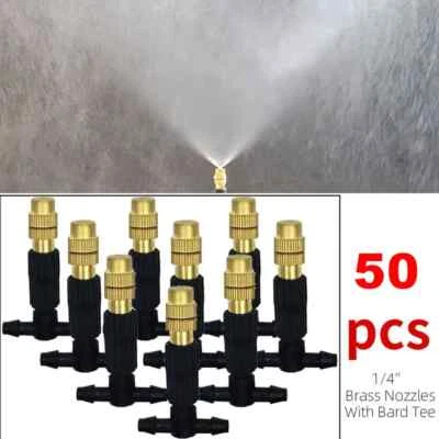 50-1pcs 4/7PVC Misting Cooling System Irrigation Watering 1/4'' Brass Atomizer