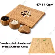 2in1 Bamboo Go Board Chinese Chess Board Go Game Set W/Weiqi pieces 47*44*2cm