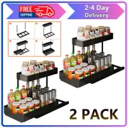 2-Tier Pull Out Under Sink Cabinet Organizer Multi-Purpose Under Sink Shelf