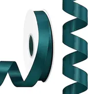 Rilisili Teal Satin Ribbon 3/4 Inch 50 Yards Double Faced Polyester Satin Ribbons for Gift Wrapping DIY Crafts Weddings Invitations Flower Bouquet Bow Making Home Decor Sewing