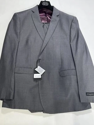 Mens Arthur Franco Gray Wool Blend 2 Piece Suit Size 48R NEW