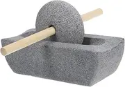 DINHEAROM 1 Set Manual Stone Mill Grinder for Tea Leaves Spices Ergonomic Hand Crank Design Compact Portable Traditional Stone Grinding Tool for Coffee Dry Ingredients