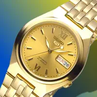 在飛比找momo購物網優惠-【SEIKO 精工】手錶 新貴經典5號自動機械腕錶-全IP金