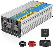 1000W Pure Sine Wave Inverter 12V DC to 240V AC Converter with 16.4FT Wired Remote Controller for RV Truck Off-Grid Solar Home