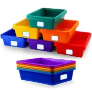 24 Pcs Plastic Cubby Storage Bins Classroom Cubby Organization with Self Adhe...
