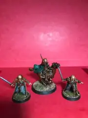LOTR 28 MM GAMLING ON FT+MTD/WARG ATTACK+CONVERTED HAMA BY GW WELL PAINTED
