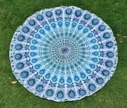 Indian Mandala Tapestries Round Beach Throw Wall Hanging Roundie Yoga Mat Decor