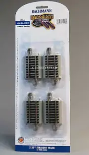 BACHMANN HO E-Z TRACK 2.25" SHORT STRAIGHT SECTIONS (4) GRAY ROADBED EZ BAC44513