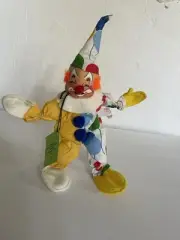 Vintage 1986 ANNALEE MOBILITEE Dolls Yellow Clown Poseable 9” Made In NH, USA