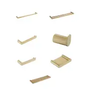 Accessory Towel Rail Robe Hook Toilet Roll Holder Soap Dish Shelf Brushed Gold