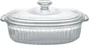 Glass Casserole Dish with Lid 1.5L Glass Baking Dishes Heat/Cold Resistant Large Casserole Dish with Handles Oval Shaped Dishes for Oven Microwave Safe