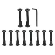 10Sets M6x45mm Hex Drive Socket Cap Bolt M6x12mm Nuts with Hex Wrench Black
