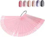 Healeved Quality Plastic Nail Plates 50 Sheets Fan Shape Nail Polish Gel Tips Display Kit